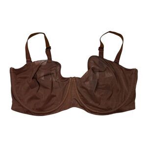 SKIMS Women’s 40DDDD Unlined Balconette Bra Strapless Sheer Cocoa Brown